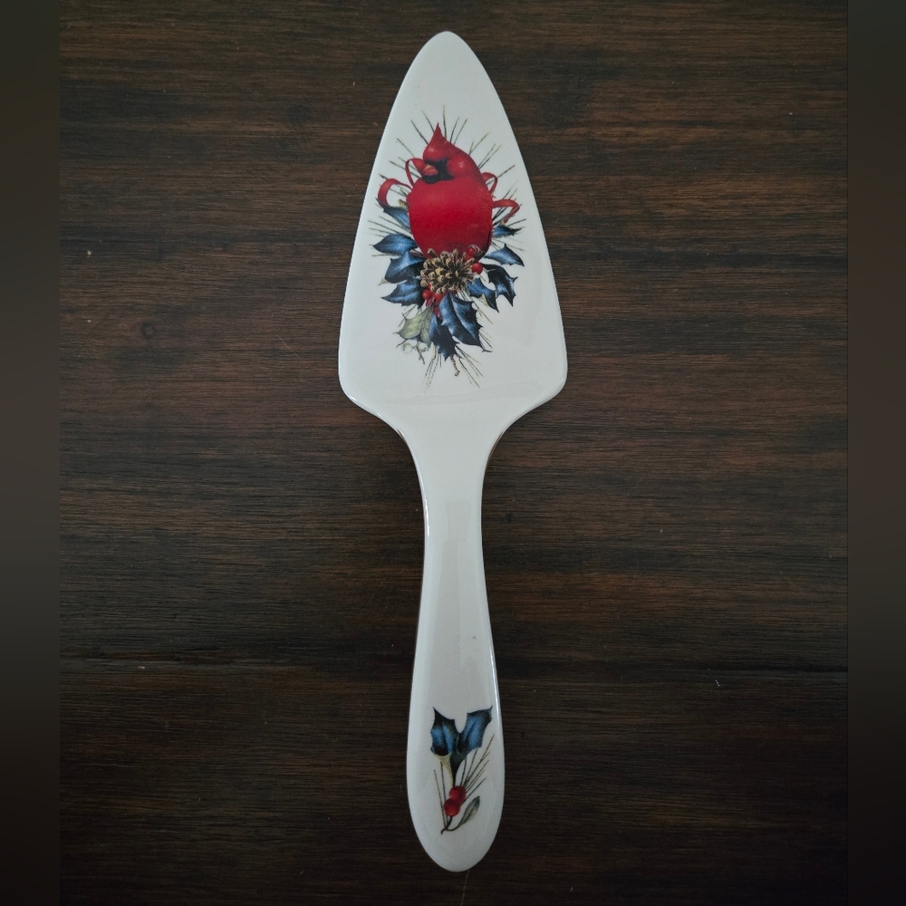 Lenox American Home Collection Winter Greetings Cardinal Dessert Server